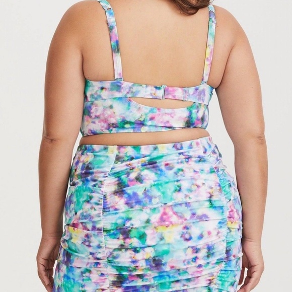 TORRID 2/3X BIKINI Skirtini Watercolor Swimsuit - Picture 3 of 6